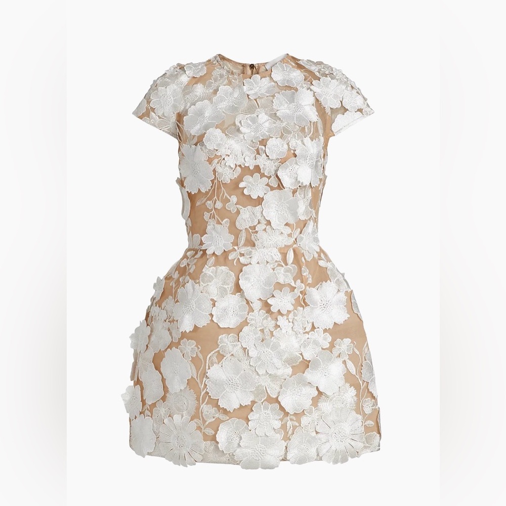 NWOT BRONX AND BANCO Jasmine Cap-Sleeve Floral Lace Minidress - Picture 3 of 15